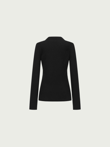 Black wool cardigan