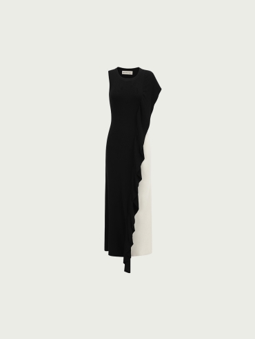 Black/white panel dress