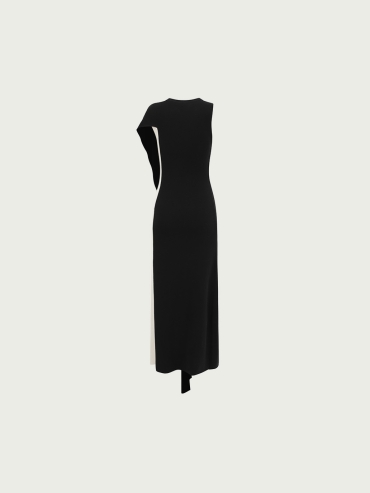 Black/white panel dress