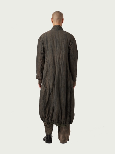 Dyed Padded Drawstring Long Coat