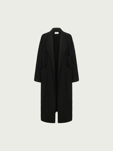 Loose asymmetric wool jacket