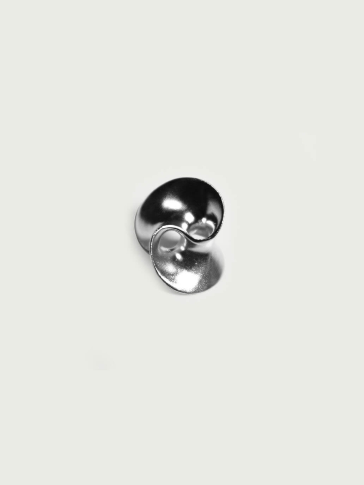 Silver wormhole earrings -pair