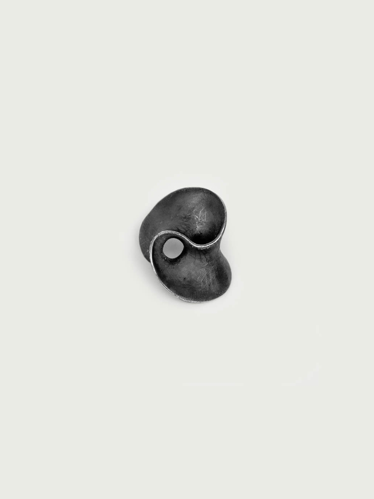 Black wormhole earrings -pair