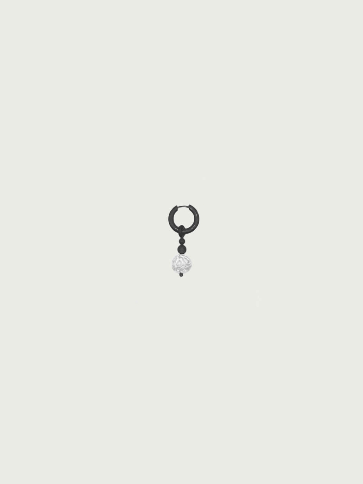 Black interference earings - single