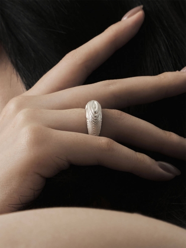 Silver oval ring