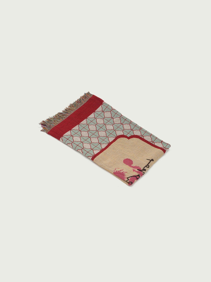 Red and green coiling dragon blanket
