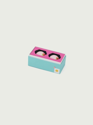 Pink peach round teacup（set-2pcs）