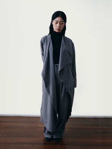 Grey belted robe