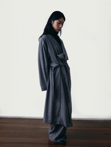 Grey belted robe