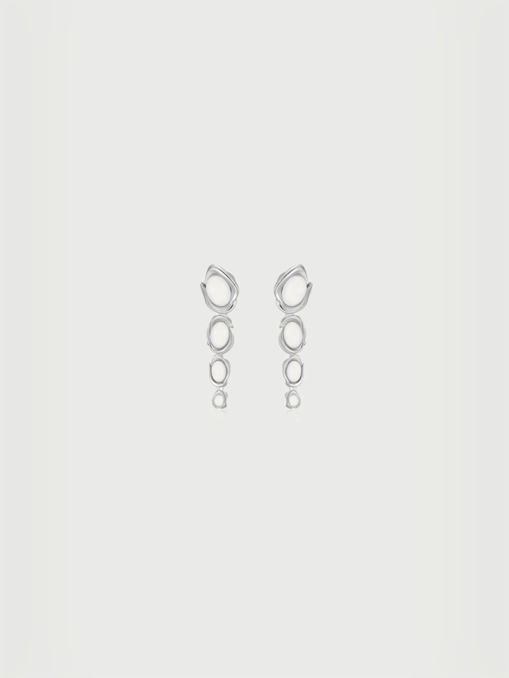 Silver Circular Chain Earrings