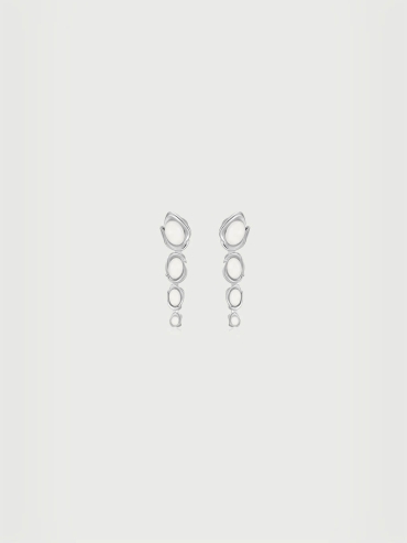 Silver Circular Chain Earrings