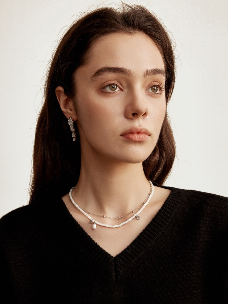 Silver Circular Chain Earrings