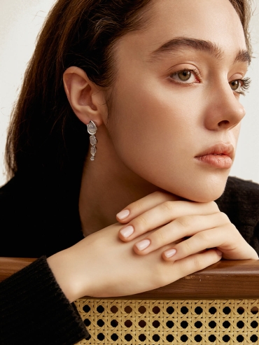 Silver Circular Chain Earrings