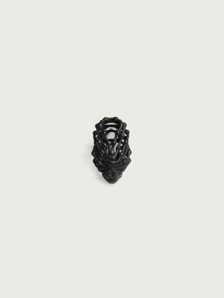 White vessel earring - single