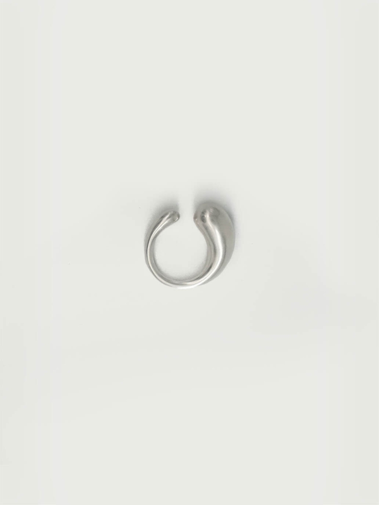 Silver big cloud twin ring