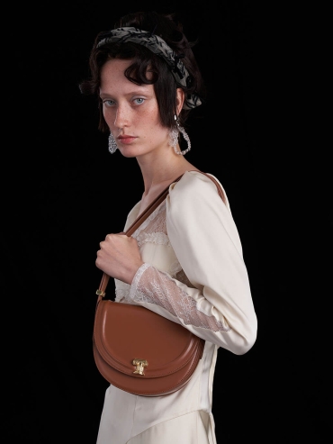 Caramel Brown Sunset Saddle Bag