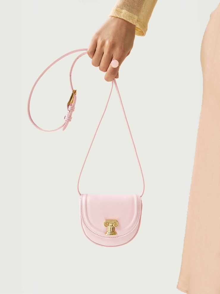PaleDogwood Pink Mini Sunset Saddle Bag