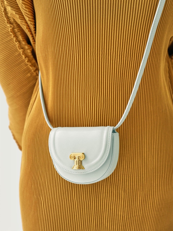 Bluish White Mini Sunset Saddle Bag