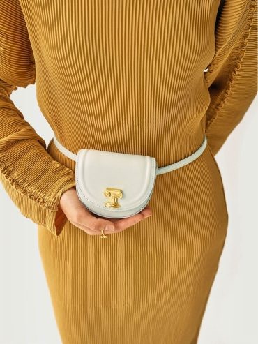 Bluish White Mini Sunset Saddle Bag