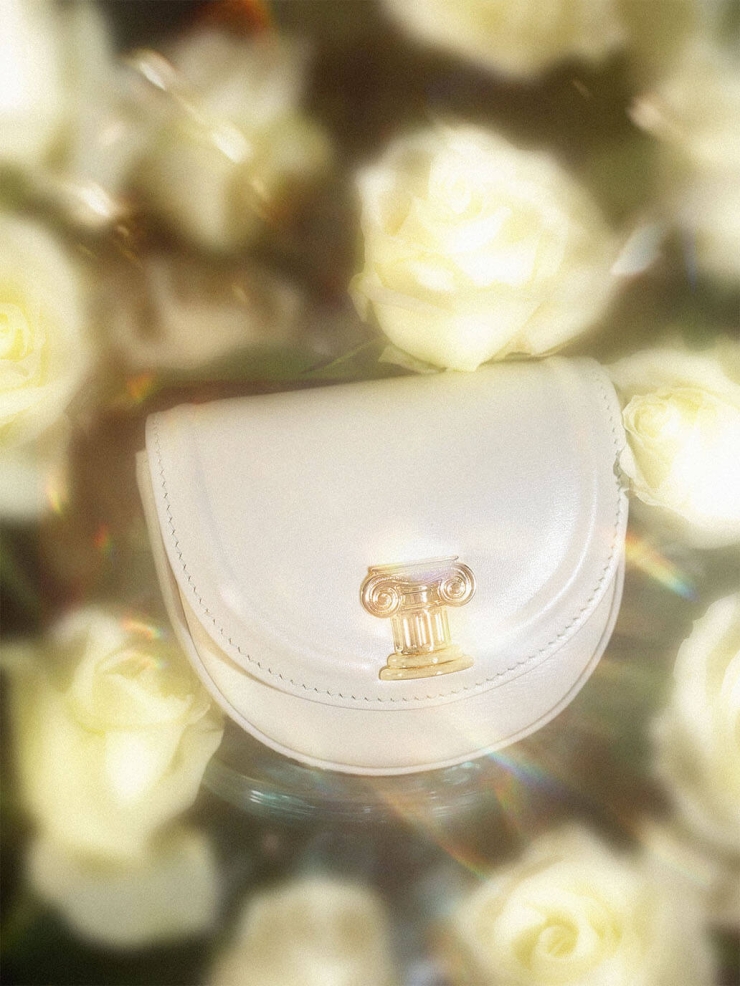 Bluish White Mini Sunset Saddle Bag