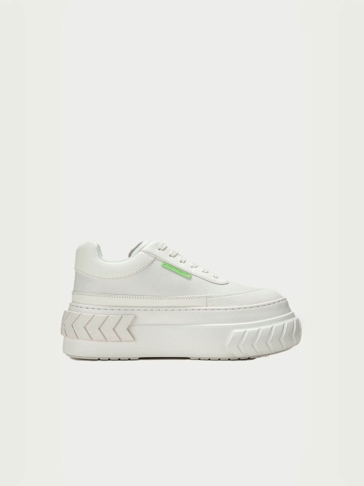 White tyres platform sneakers