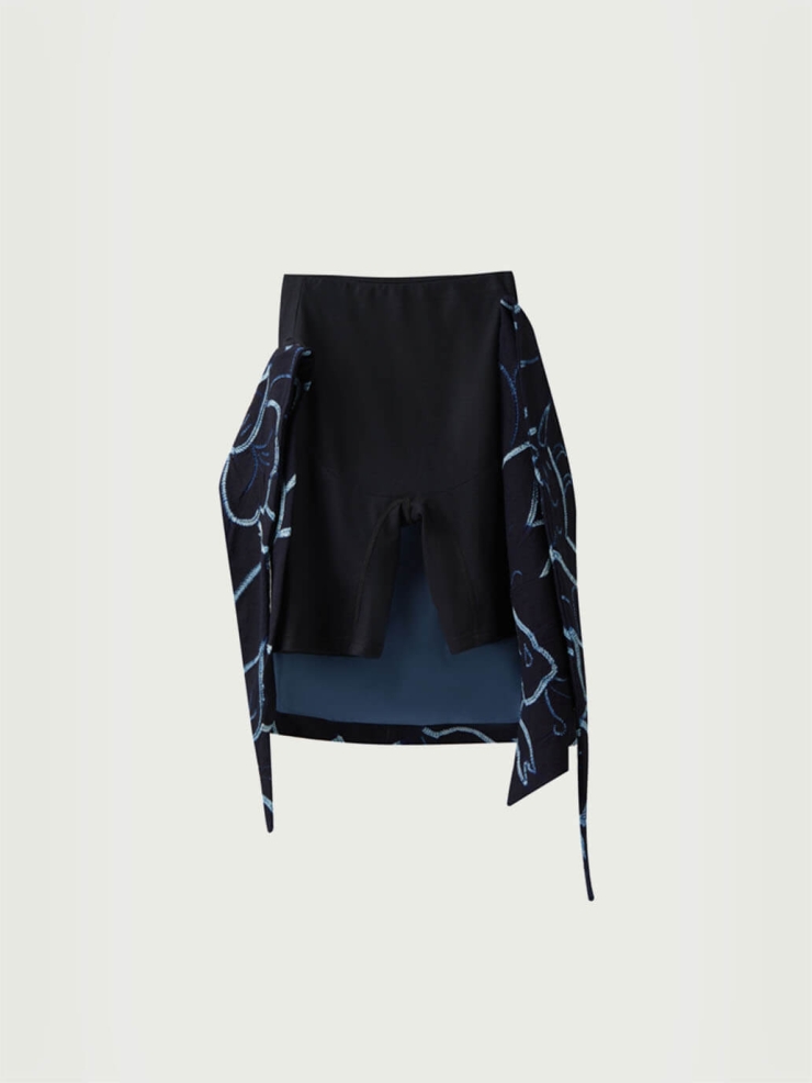 Black and navy tights with onepiece apron