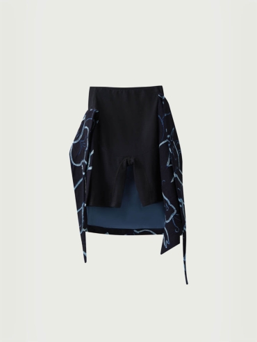 Black and navy tights with onepiece apron