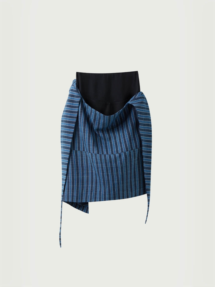 Black and blue tights with onepiece apron