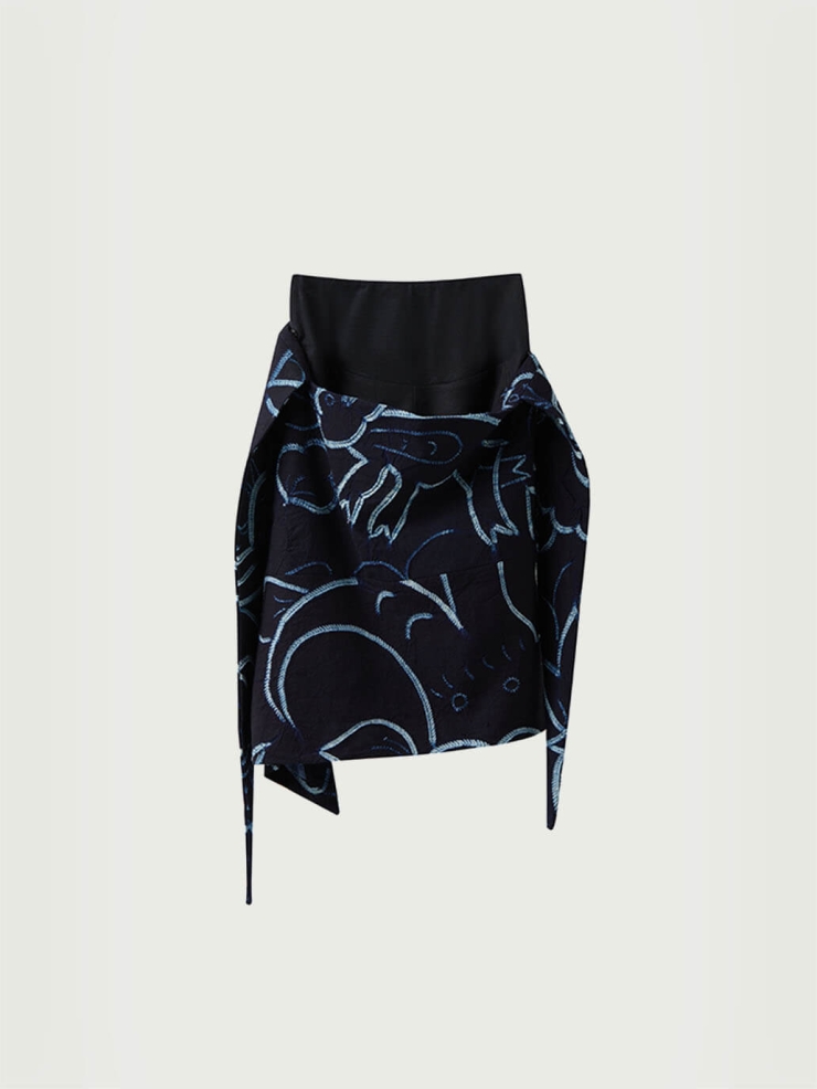 Black and navy tights with onepiece apron