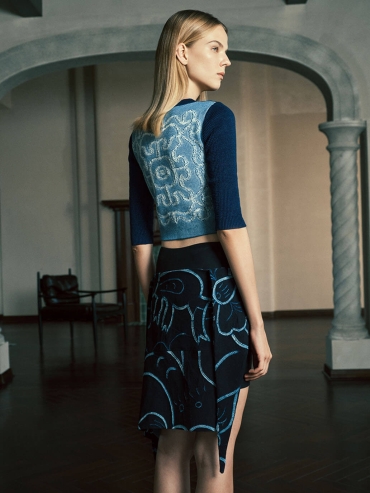 Black and navy tights with onepiece apron