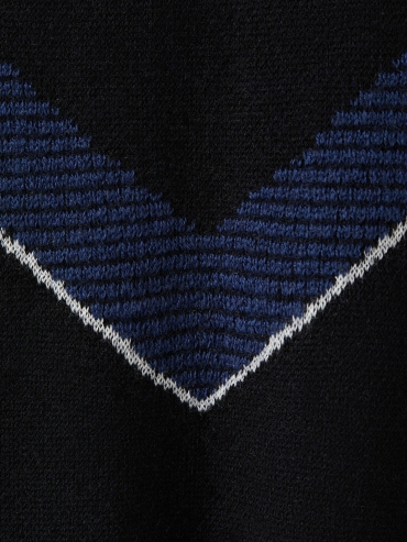 Mixed black knit tanktop with traditional geometric pattern