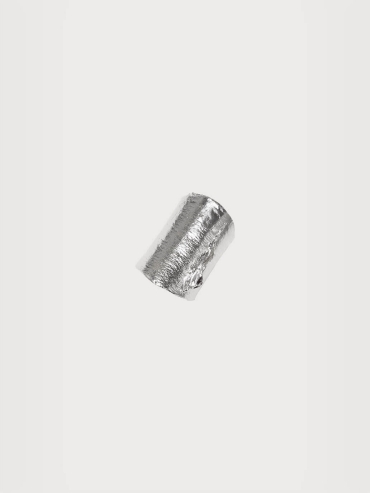 Silver ocean shadow wide ring