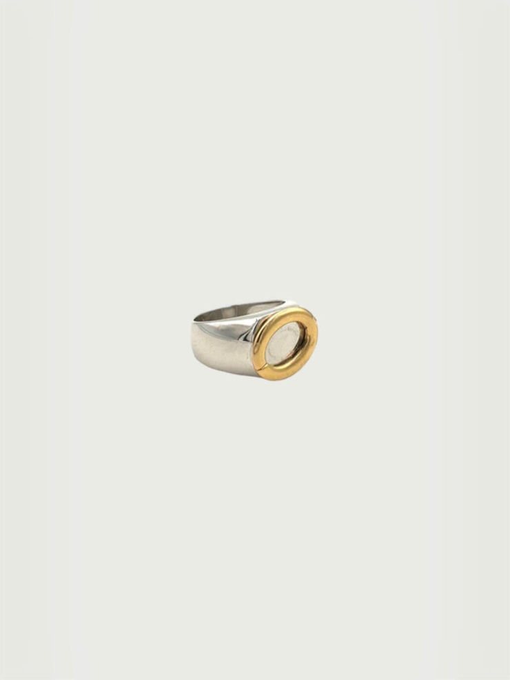 Gold and silver permanent two-tone ring