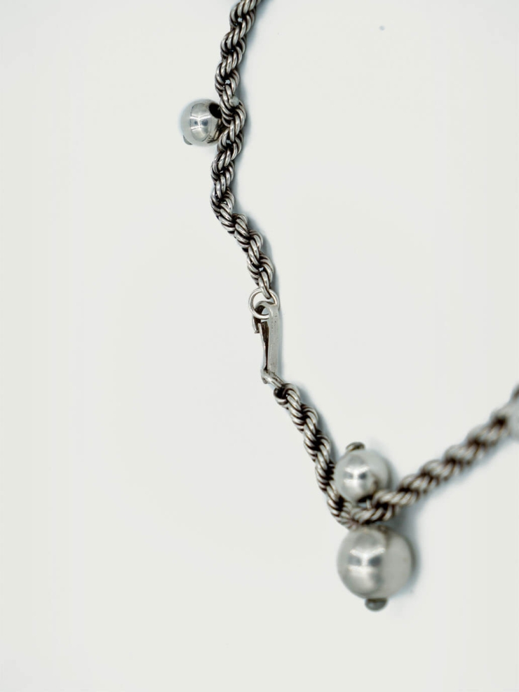 Necklace with silver chain and silver ball