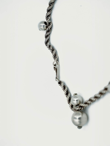 Necklace with silver chain and silver ball