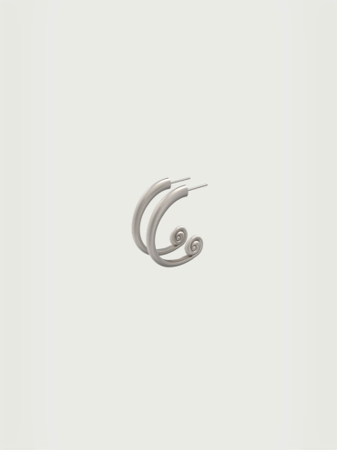 Silver Woven Wave Hoop Earrings