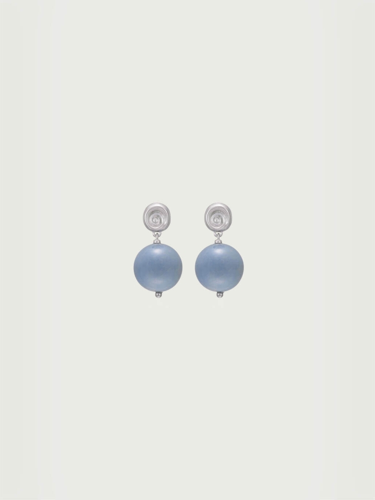 Blue Shell Drop Stud Earrings
