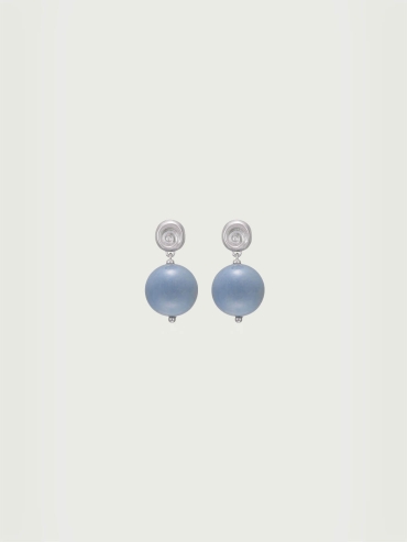 Blue Shell Drop Stud Earrings