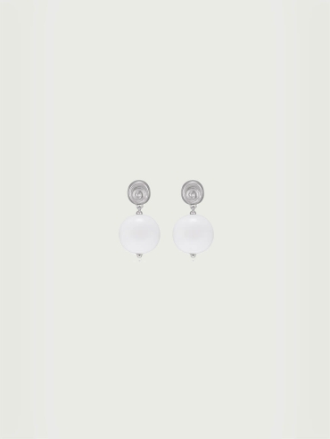 White Shell Drop Stud Earrings
