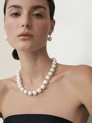 White Shell Drop Stud Earrings