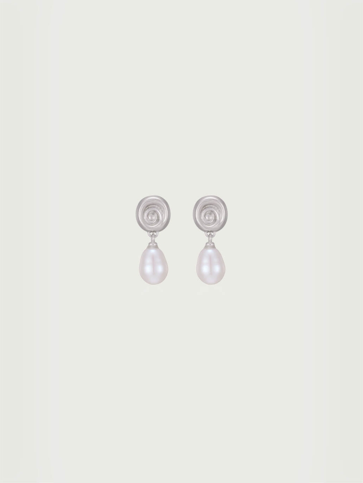 White Shell Small Drop Stud Earrings