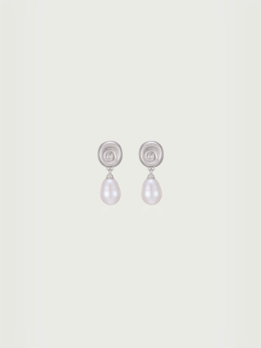 White Shell Small Drop Stud Earrings