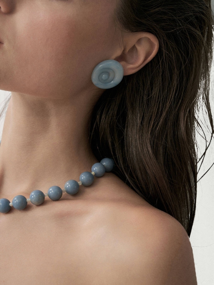 Blue Swirl Stud Earrings