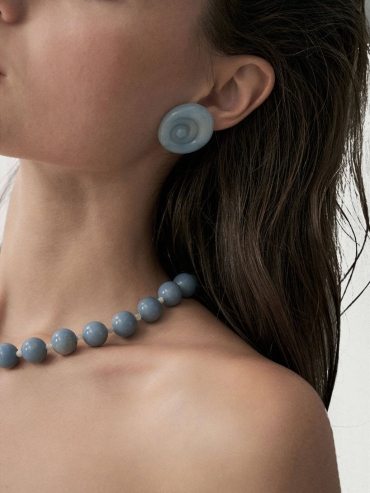 Blue Swirl Stud Earrings