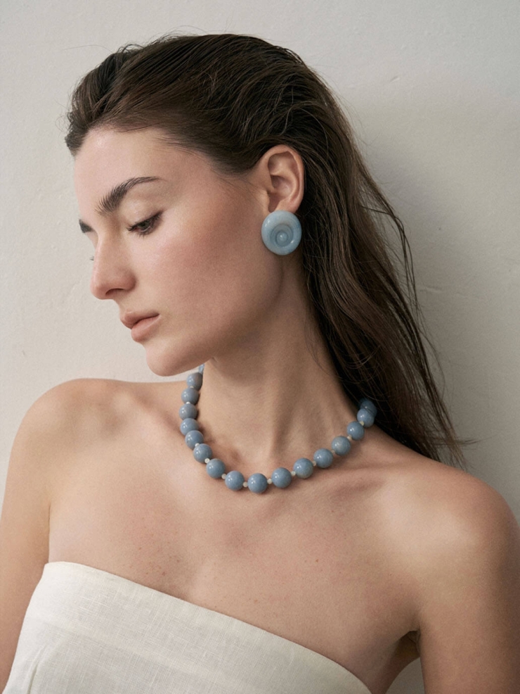 Blue Swirl Stud Earrings