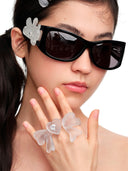 Love Water-Stain Bow Ring Set