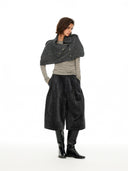 Asymmetric Wool-Blend Cape Knit Set