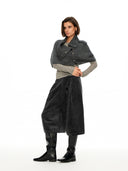 Asymmetric Wool-Blend Cape Knit Set