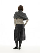 Asymmetric Wool-Blend Cape Knit Set