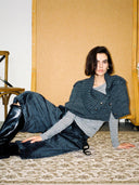 Asymmetric Wool-Blend Cape Knit Set